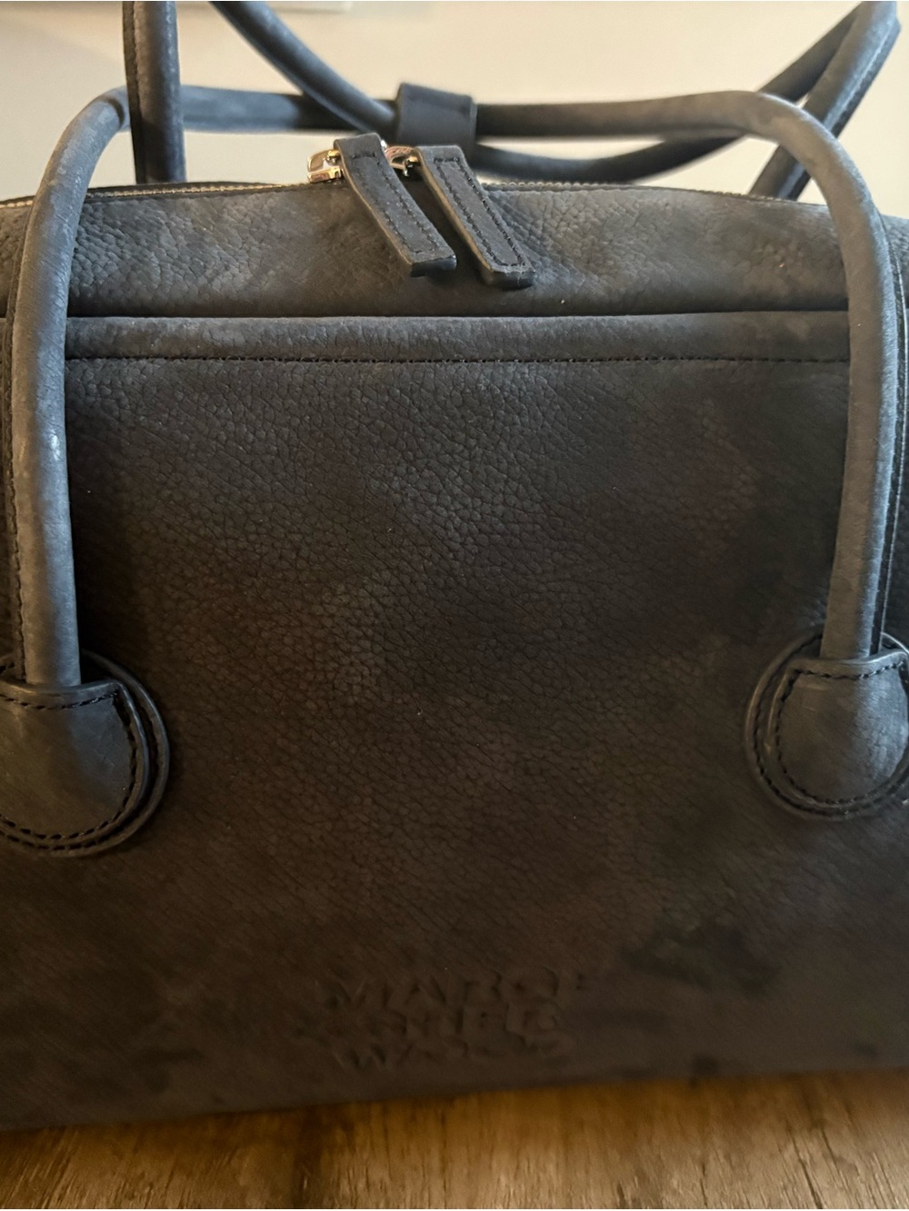 Blue MargeSherwood Boston pebble leather Double-Handle Satchel